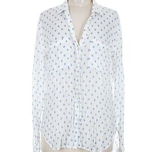 Cloth & Stone Sheer white and blue button down shirt XXS